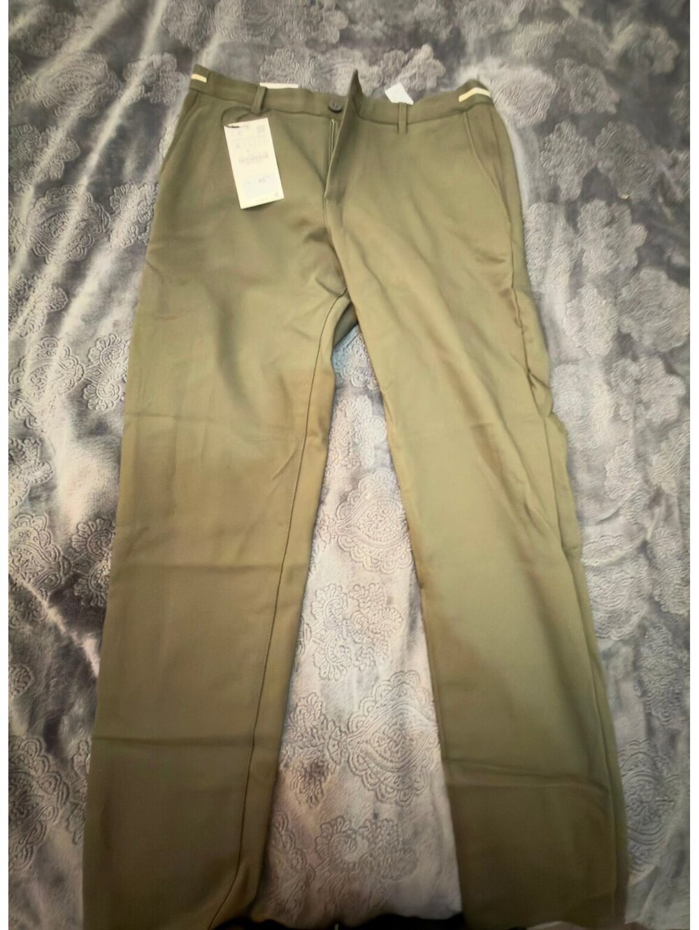 Zara Classic Fit Khaki Dress Pants - Size S